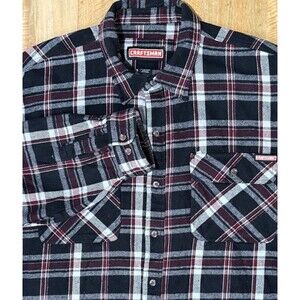 Craftsman Men’s Sz XXL Plaid Cotton Shirt Heavyweight Long-sleeve Button-up GUC